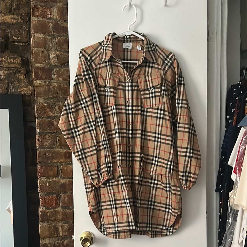 Burberry Vintage Check Button Up Tunic/Shirt Dress
